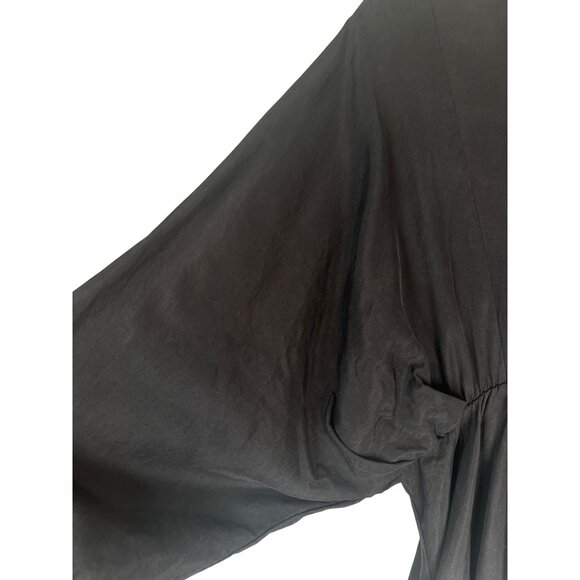 2/$30 ZARA Medium Black Loose-Fit Dress Elastic Waist Dolman Sleeves - Picture 9 of 14